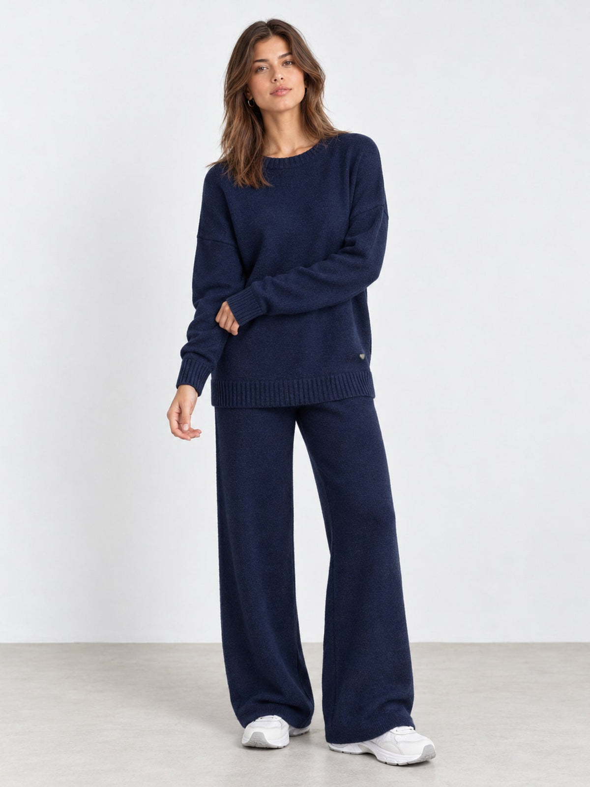 Ensemble en maille bleu nuit