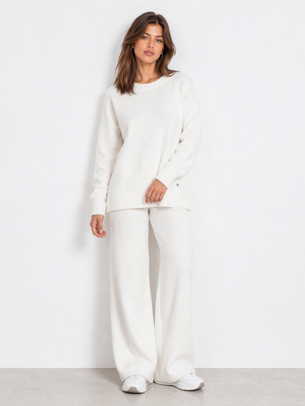 Ensemble en maille blanc cassé