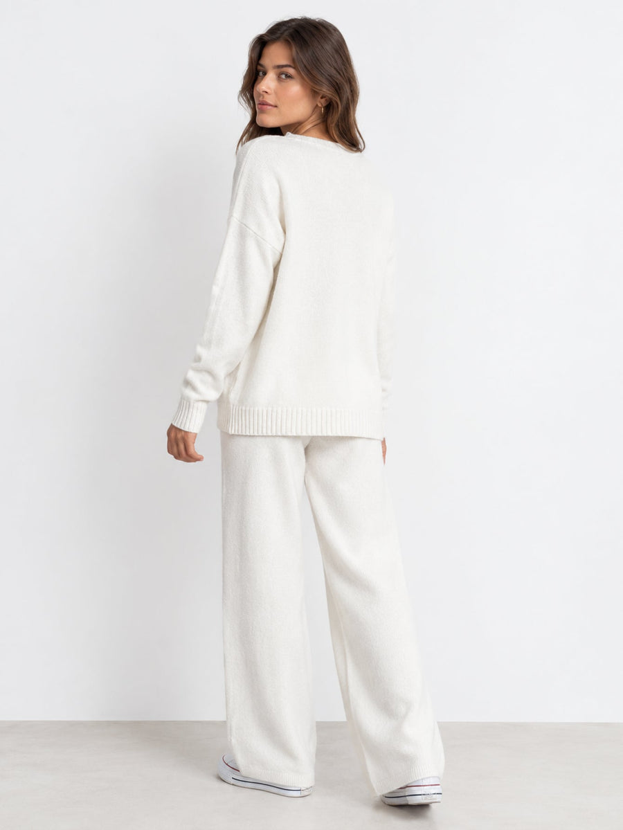 Dos ensemble en maille blanc cassé