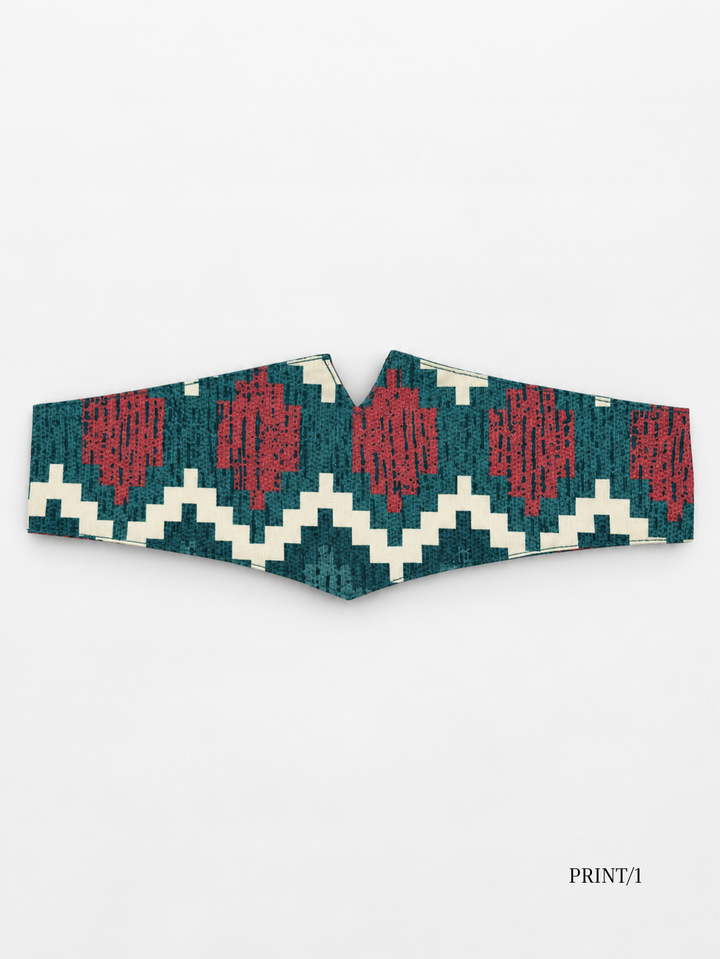 Ceinture obi imprimée géométrique