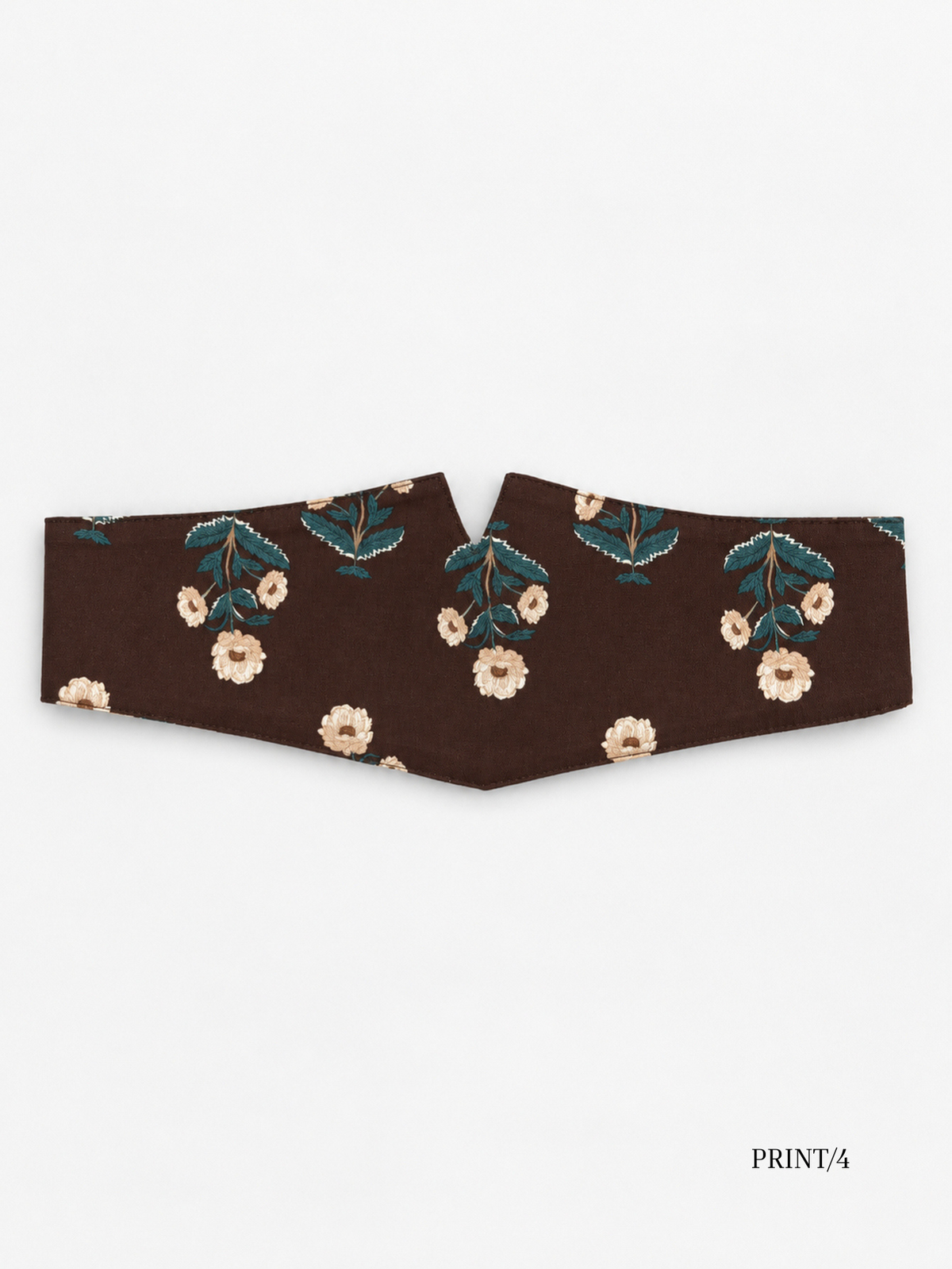 Ceinture obi imprimée florale chocolat