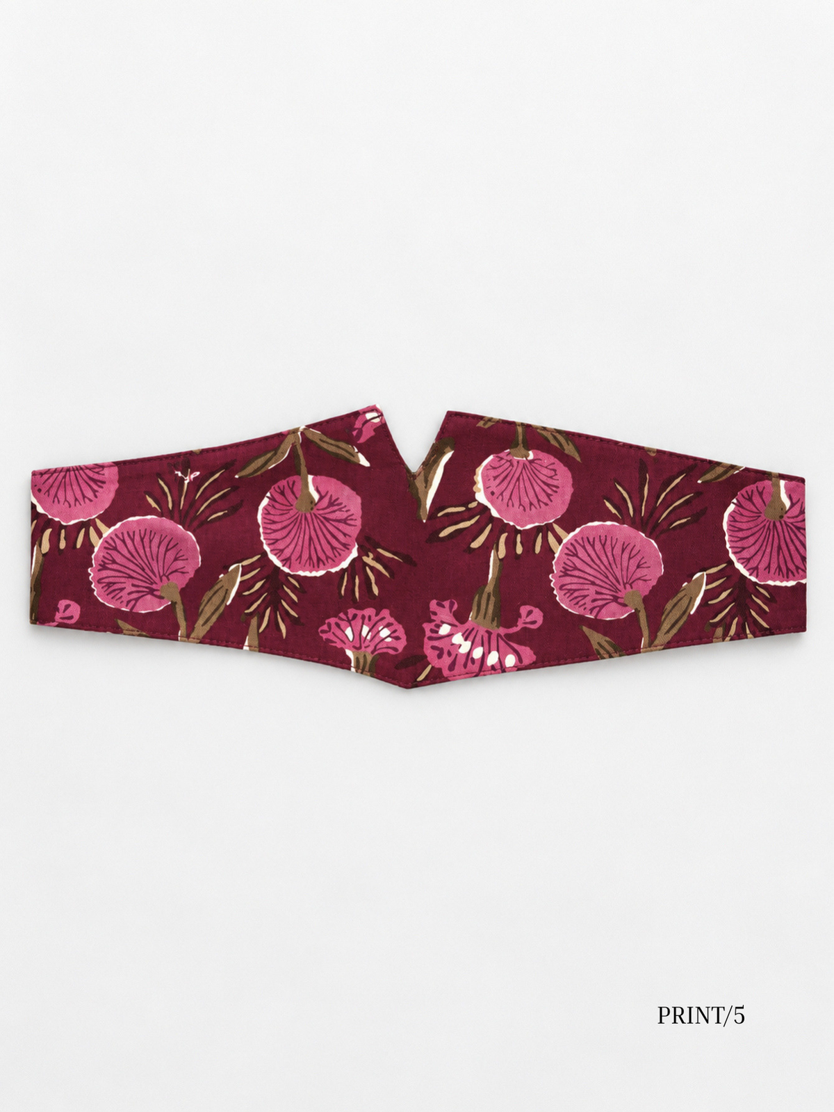 Ceinture obi imprimée florale bordeaux