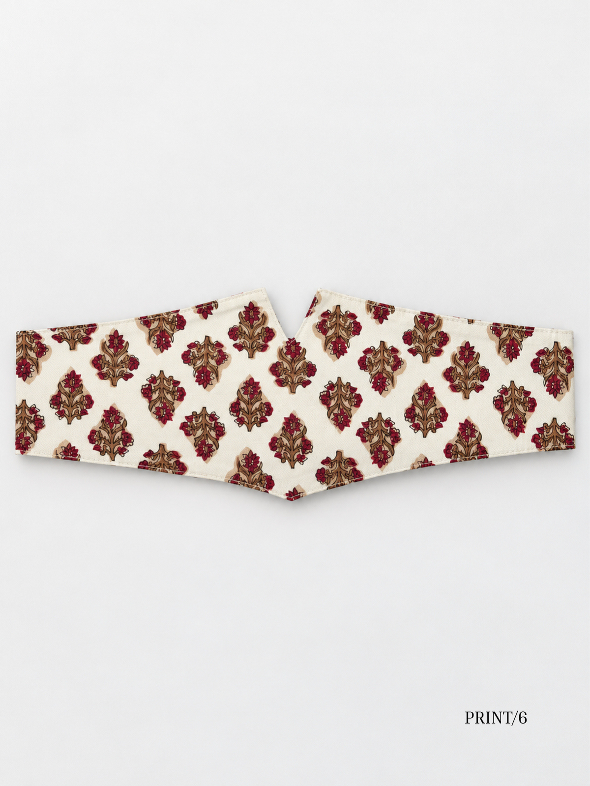 Ceinture obi imprimée florale écru brun