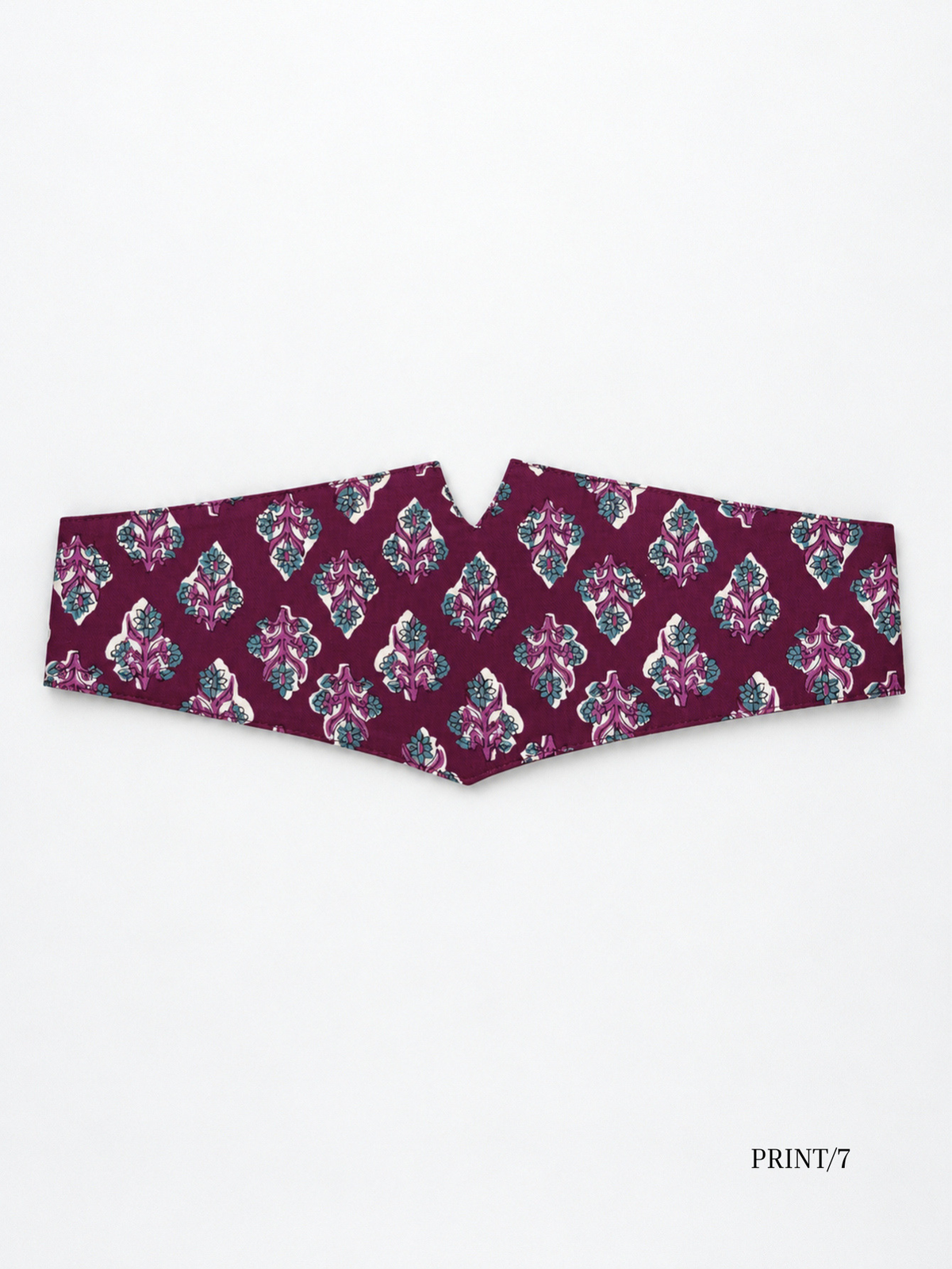 Ceinture obi imprimée florale prune turquoise
