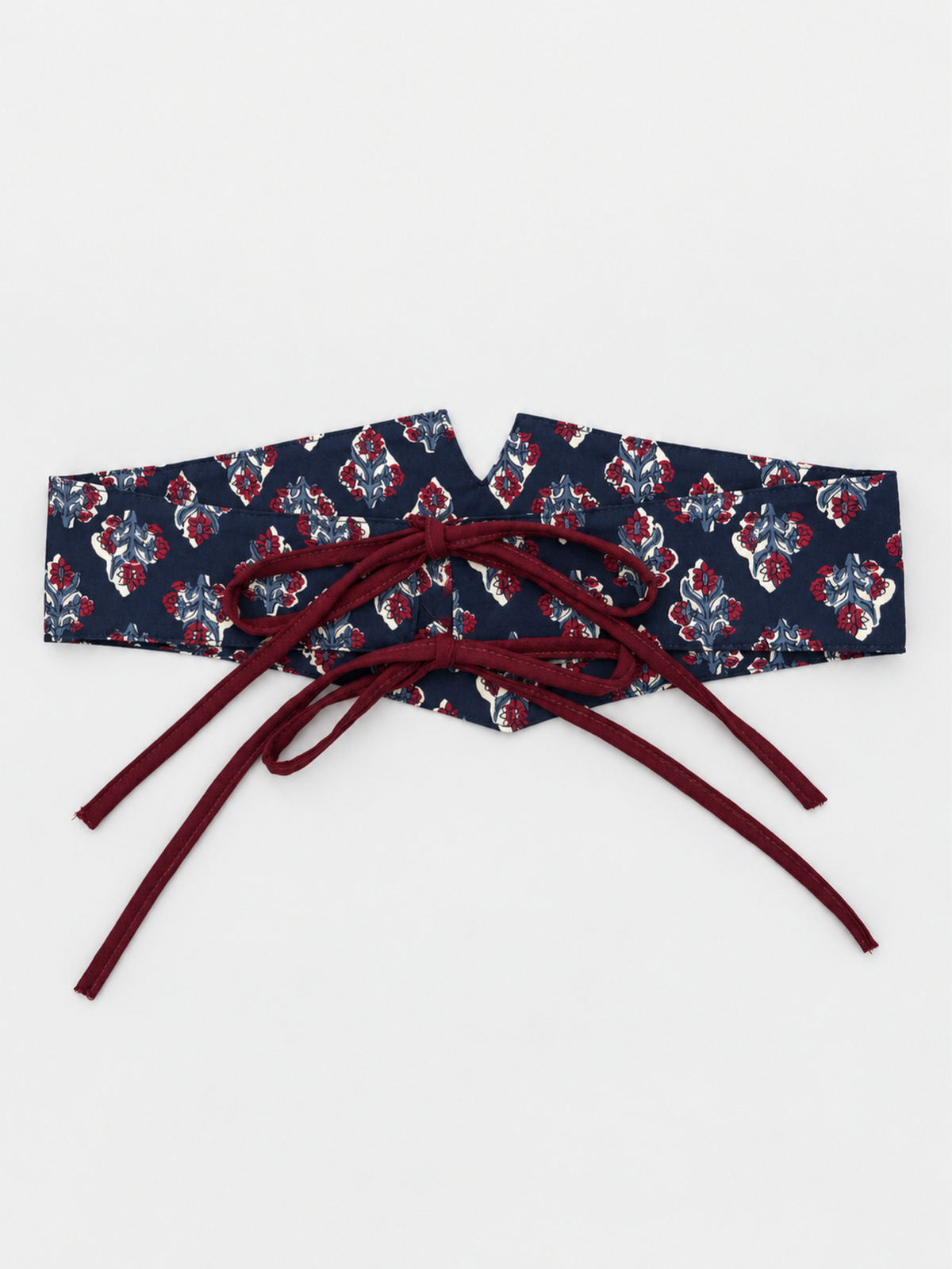 Ceinture obi imprimée florale turquoise