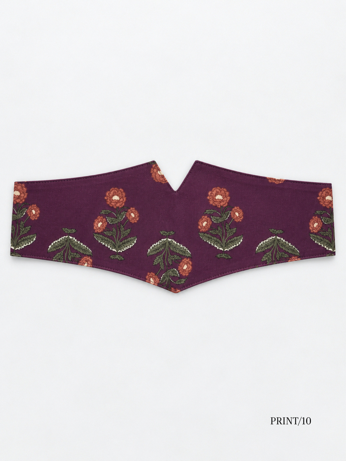 Ceinture obi imprimée florale prune