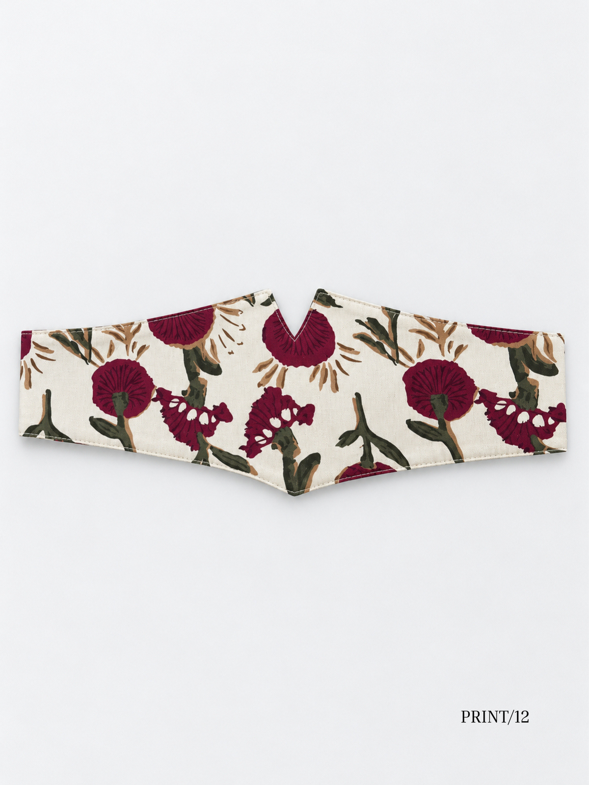 Ceinture obi imprimée florale écru