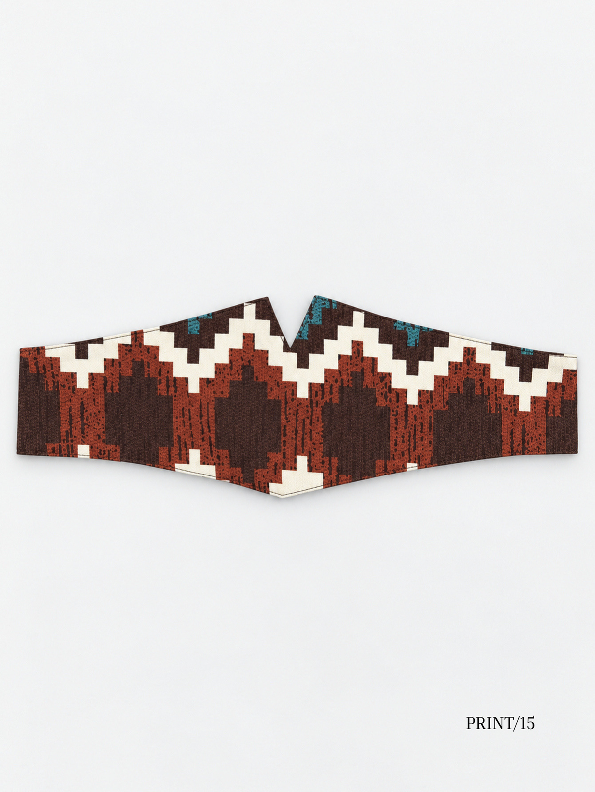 Ceinture obi imprimée géométrique brun