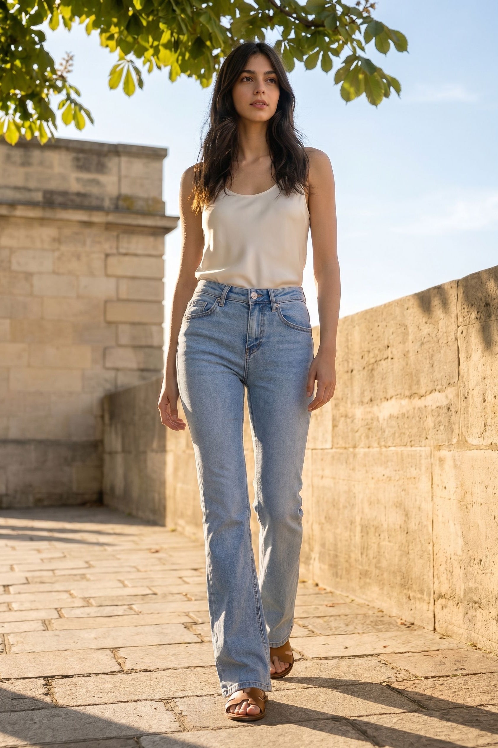 Jean flare bleu clair
