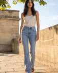Jean flare bleu clair