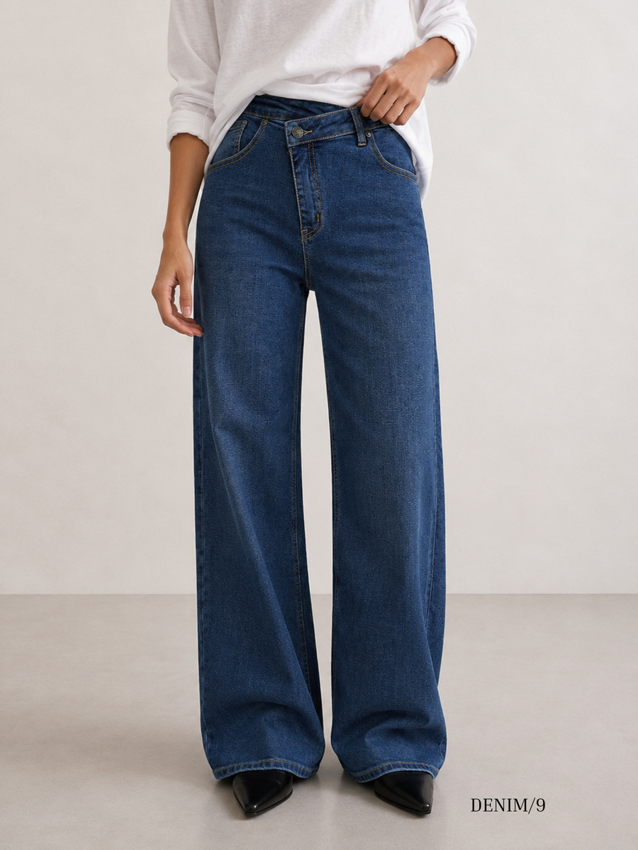 Jean large bleu moyen porté