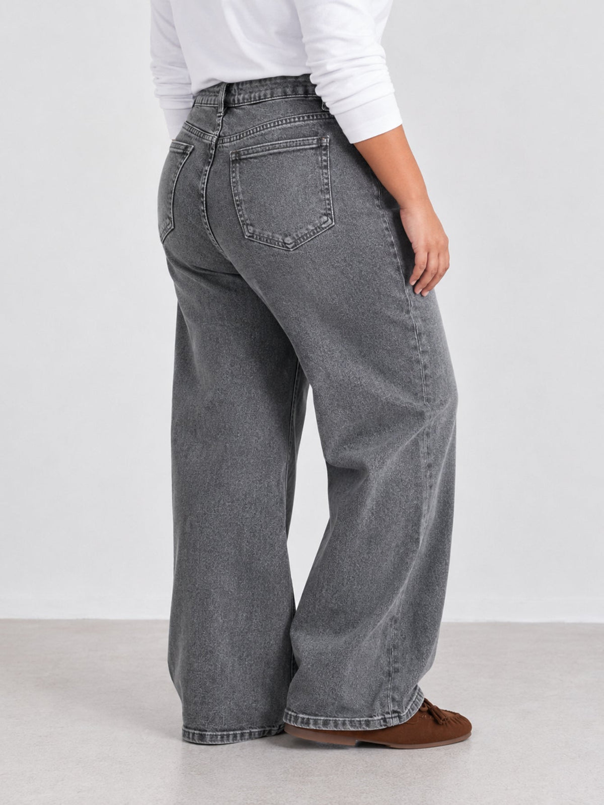 Jean wide leg gris dos