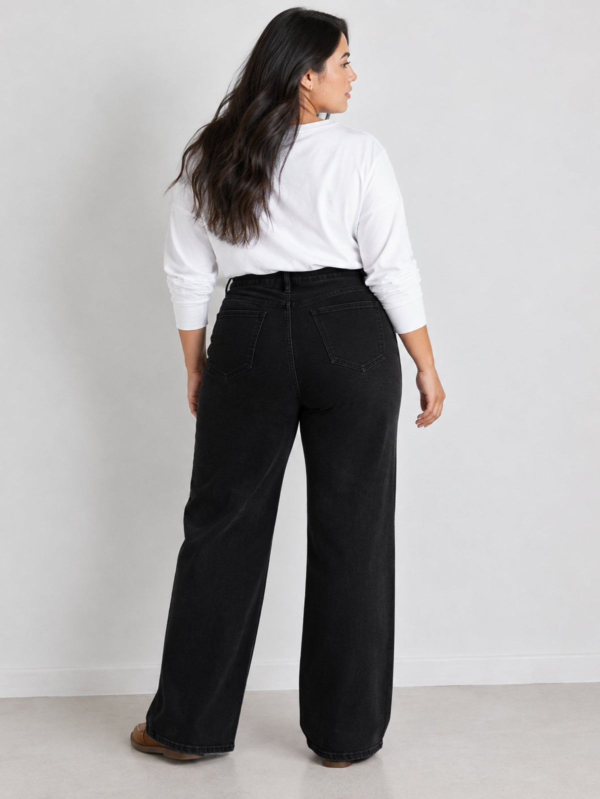 Jean wide leg noir dos