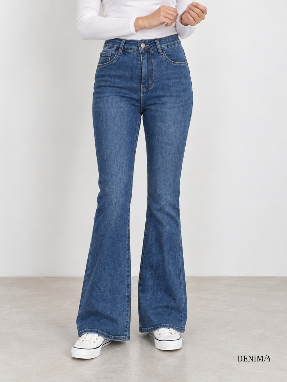 jean flare taille haute bleu moyen