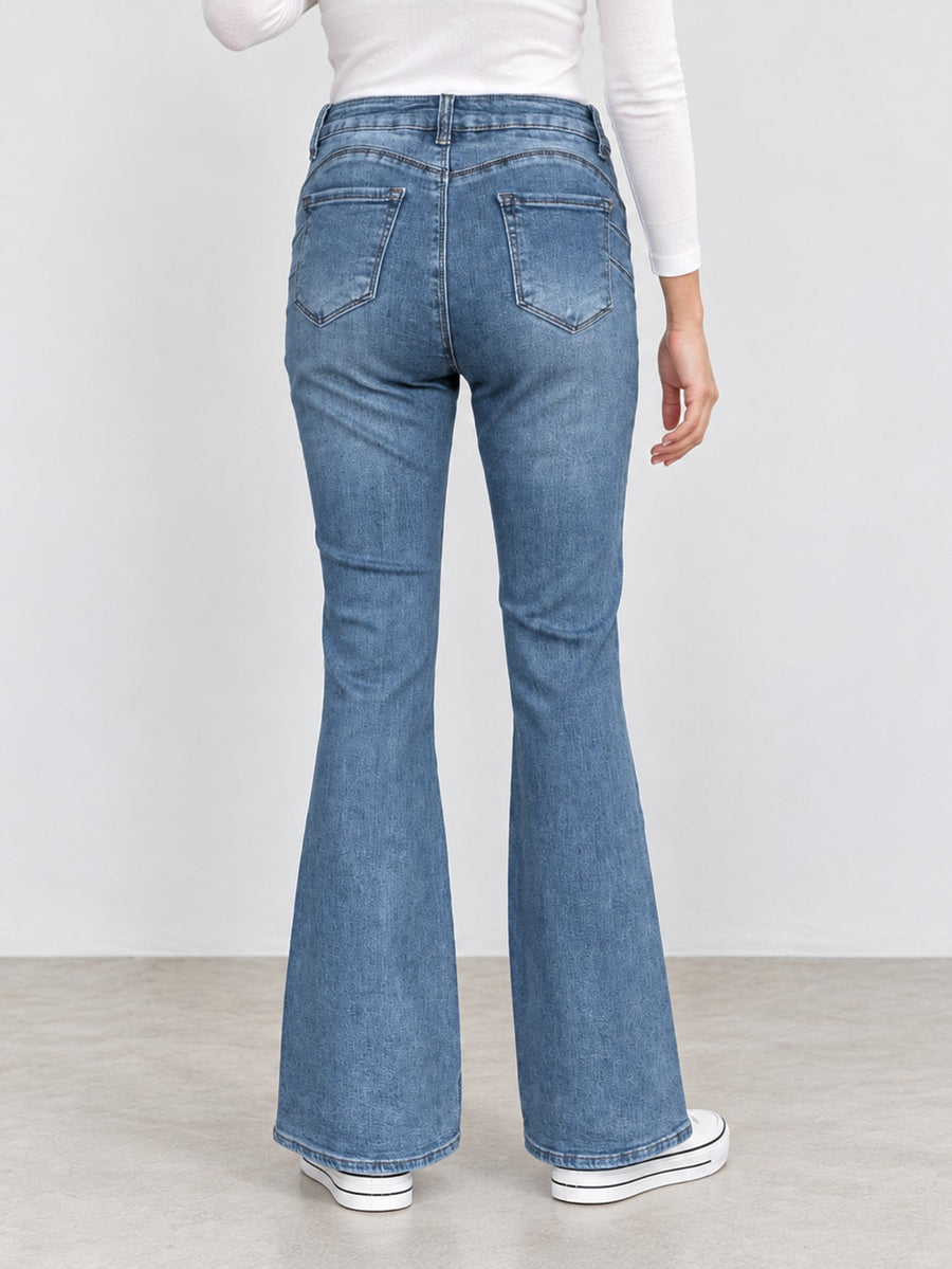 jean flare bleu clair dos