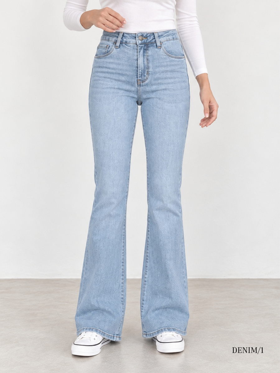 jean flare délavé clair face