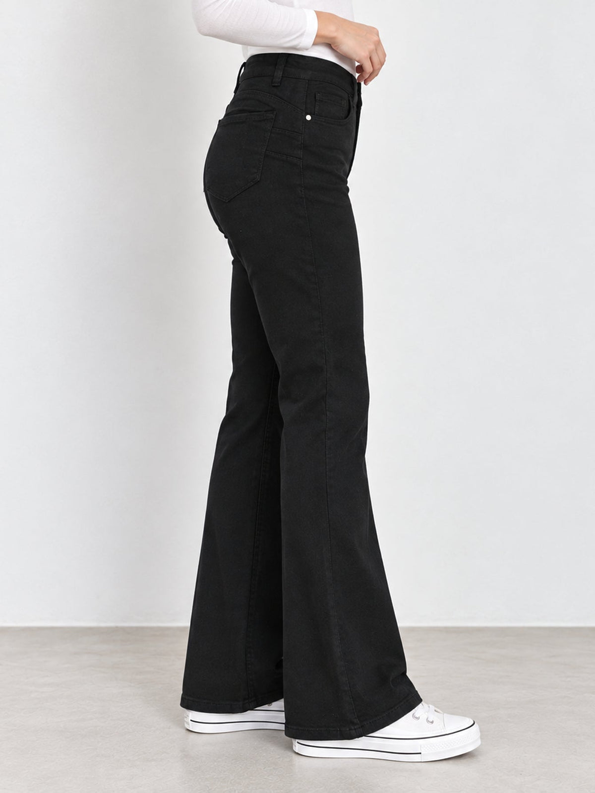 jean flare noir avant