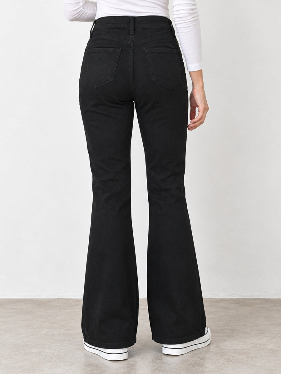 jean flare noir profil