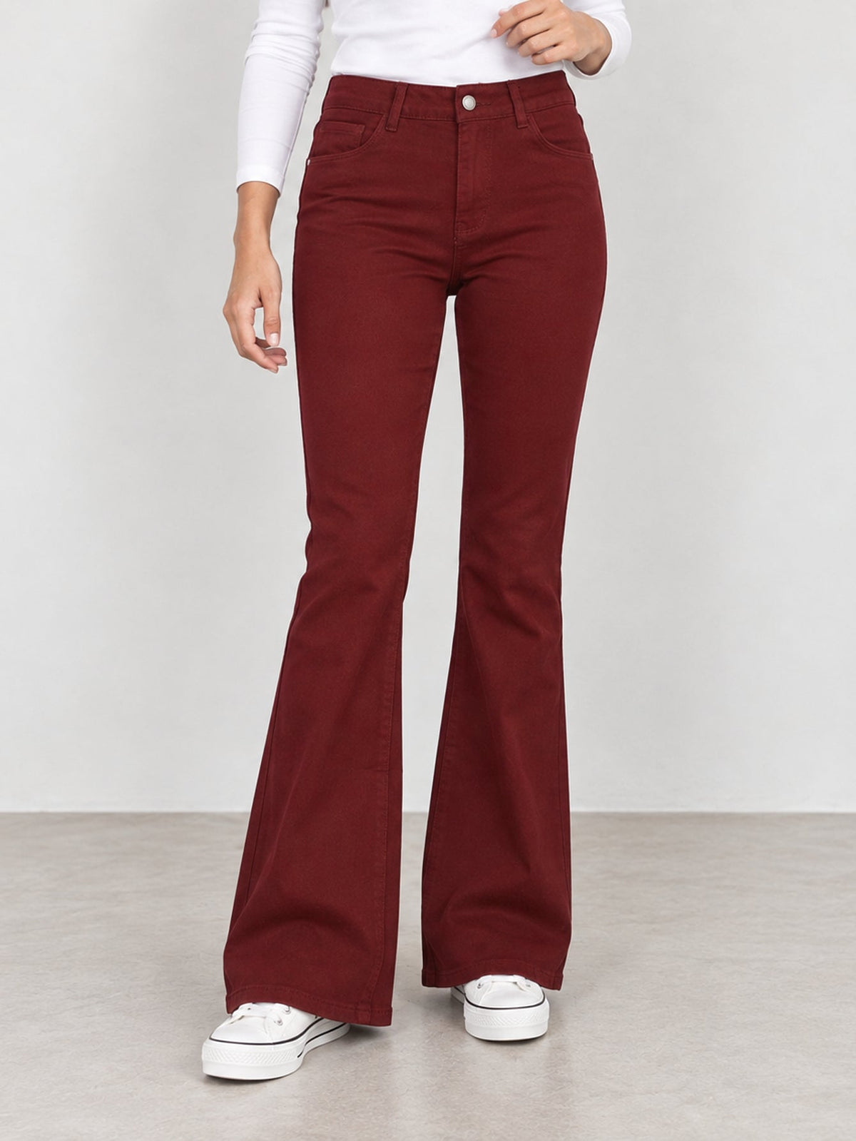 jean flare bordeaux face