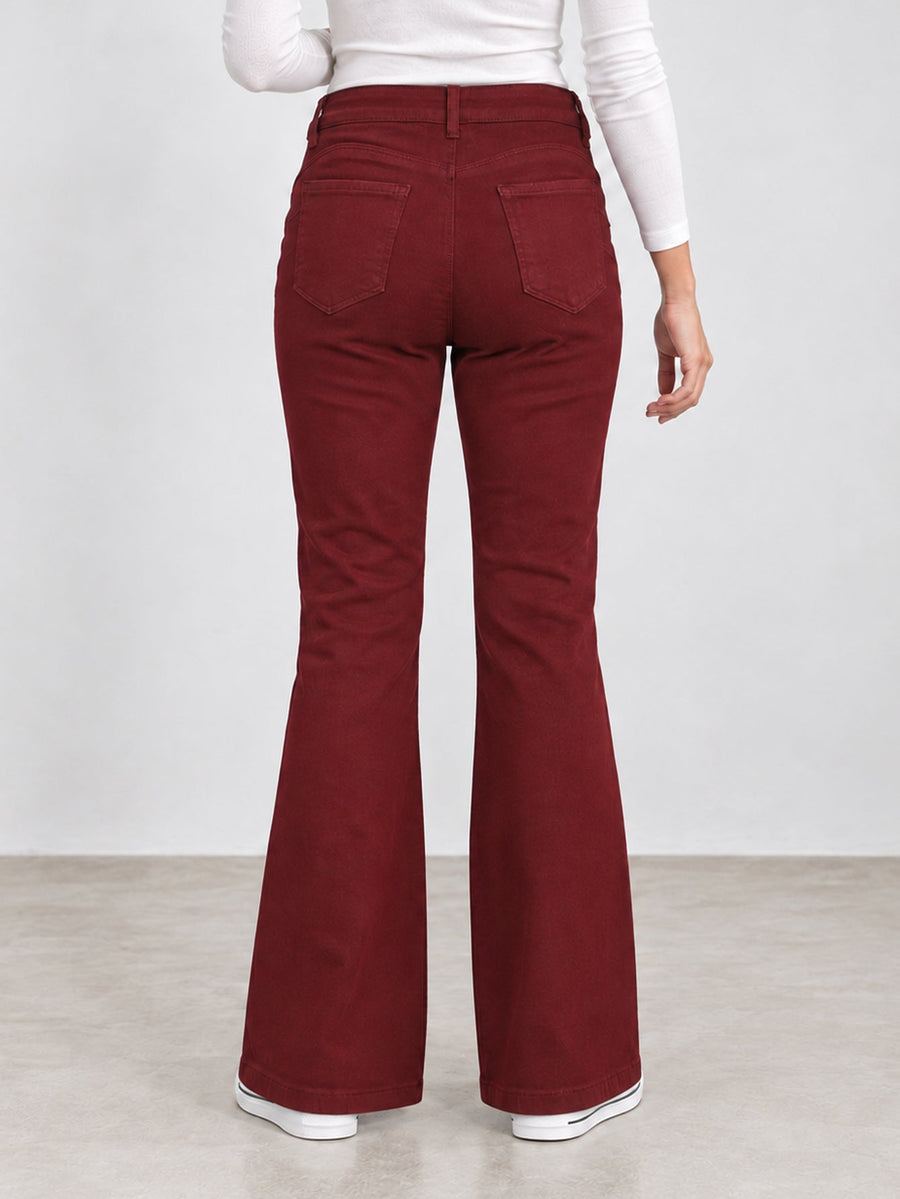 jean flare bordeaux profil