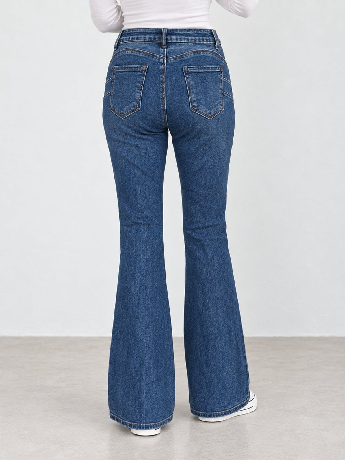 jean flare bleu moyen dos
