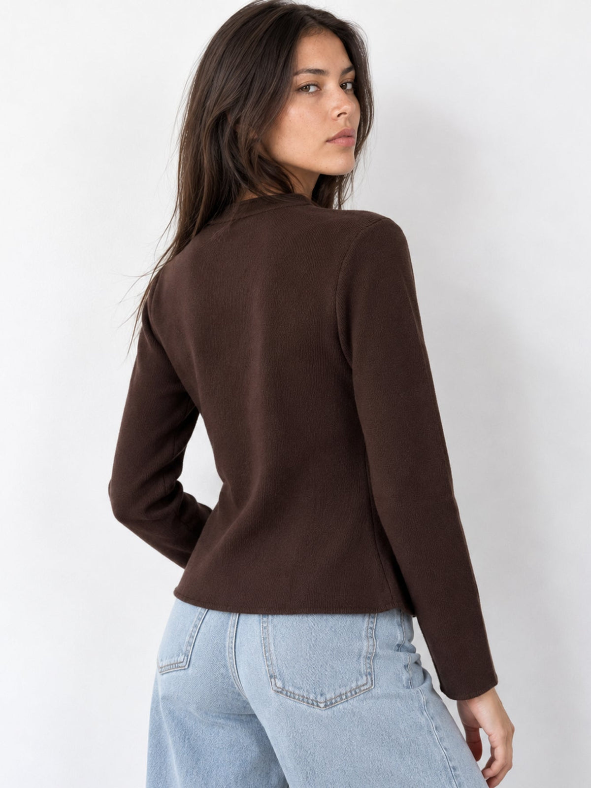veste marron profil col officier