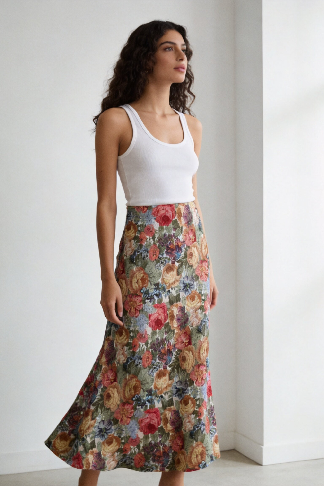 02. 02 jupe midi a fleurs effet jacquard image 3