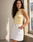 02. Jupe cargo mini en toile