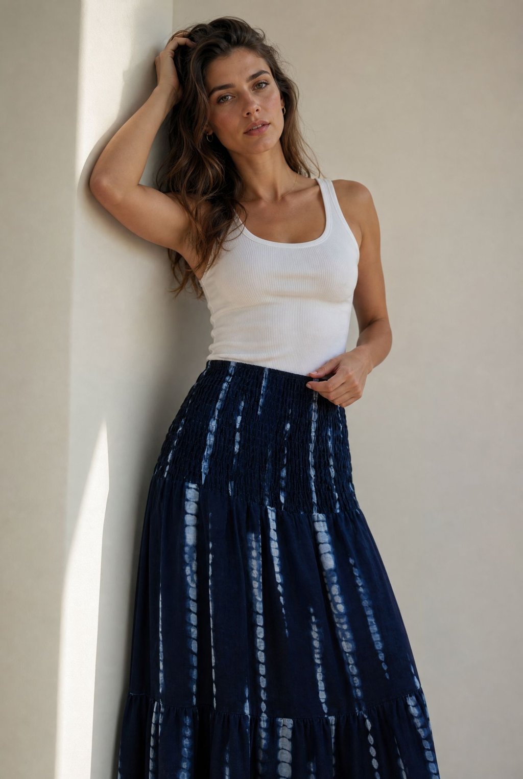 02. Jupe longue tie dye taille smockée