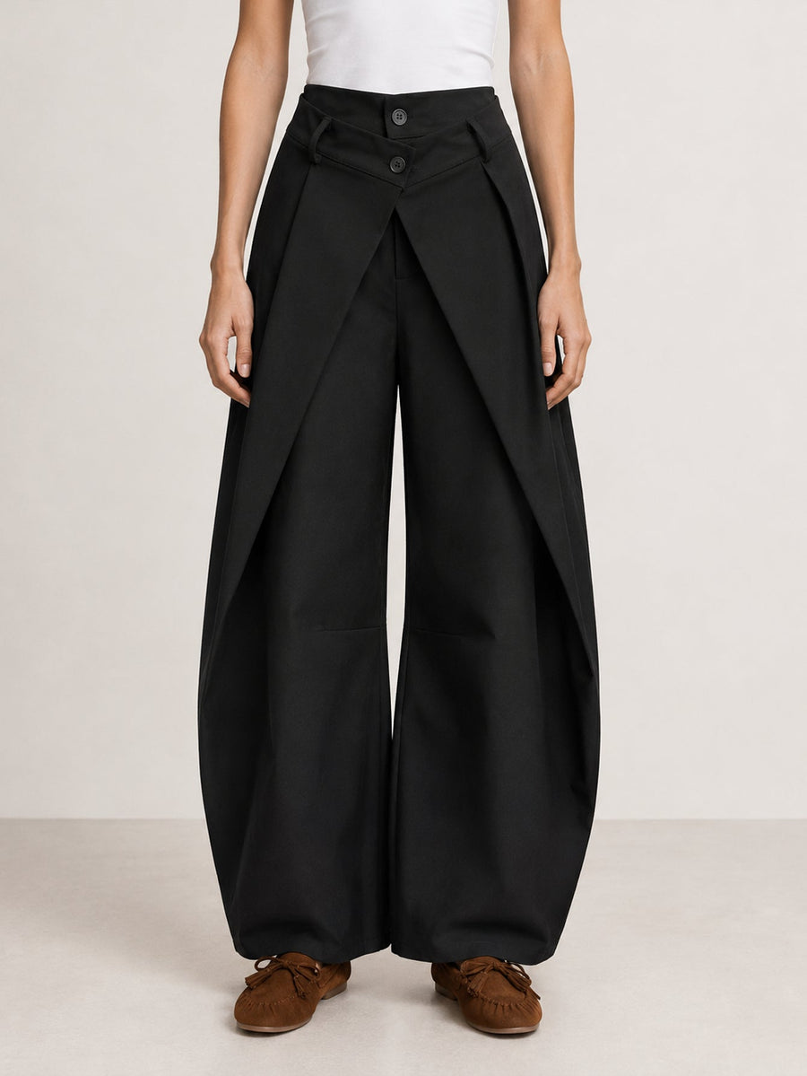 pantalon large noir devant