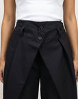 pantalon noir double boutonnage détail