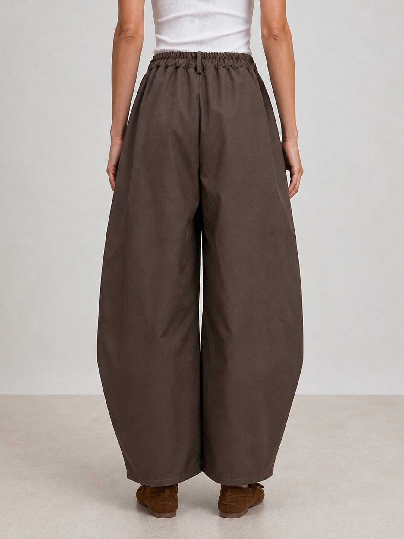 pantalon large marron dos