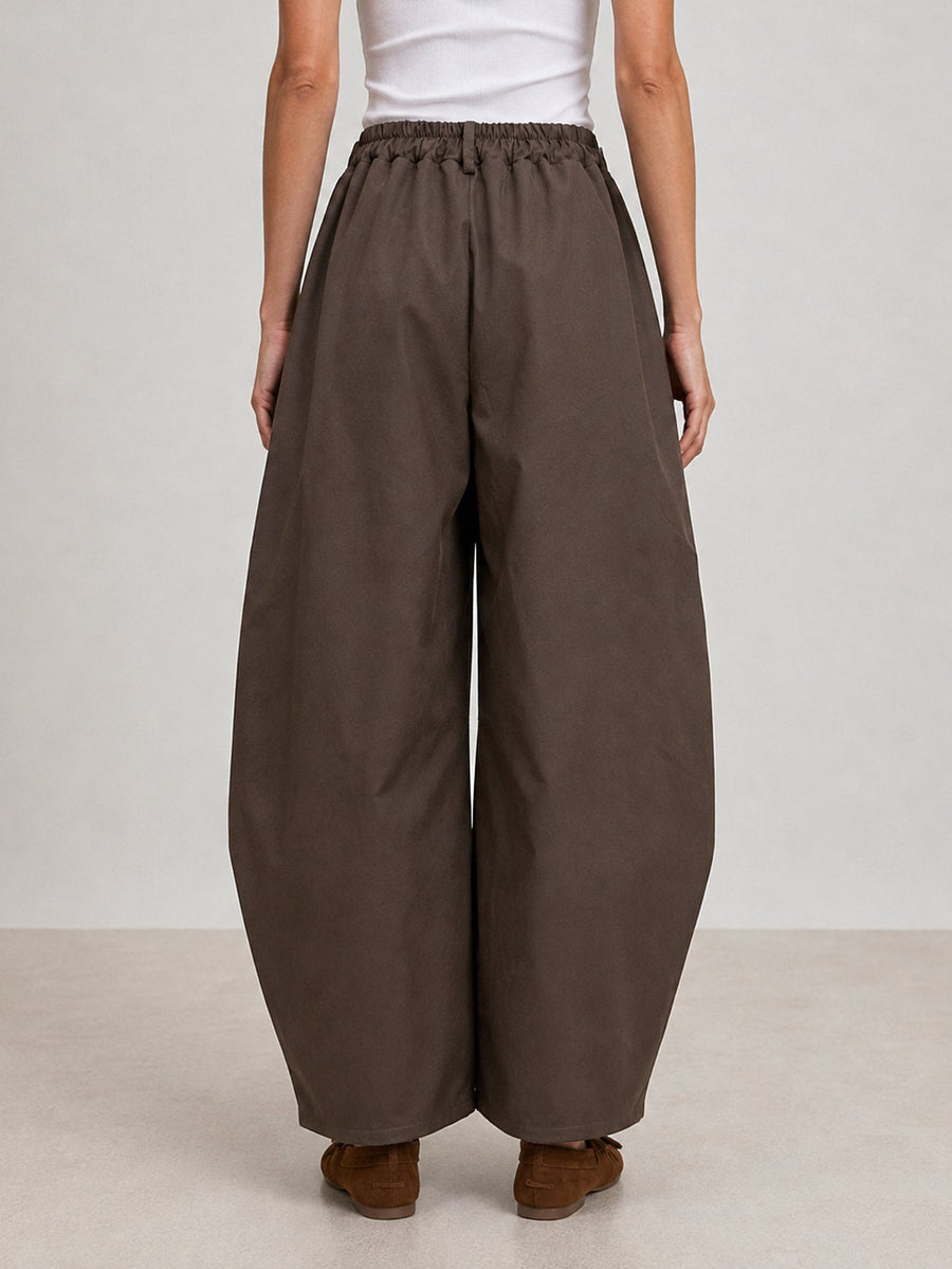 pantalon large marron dos