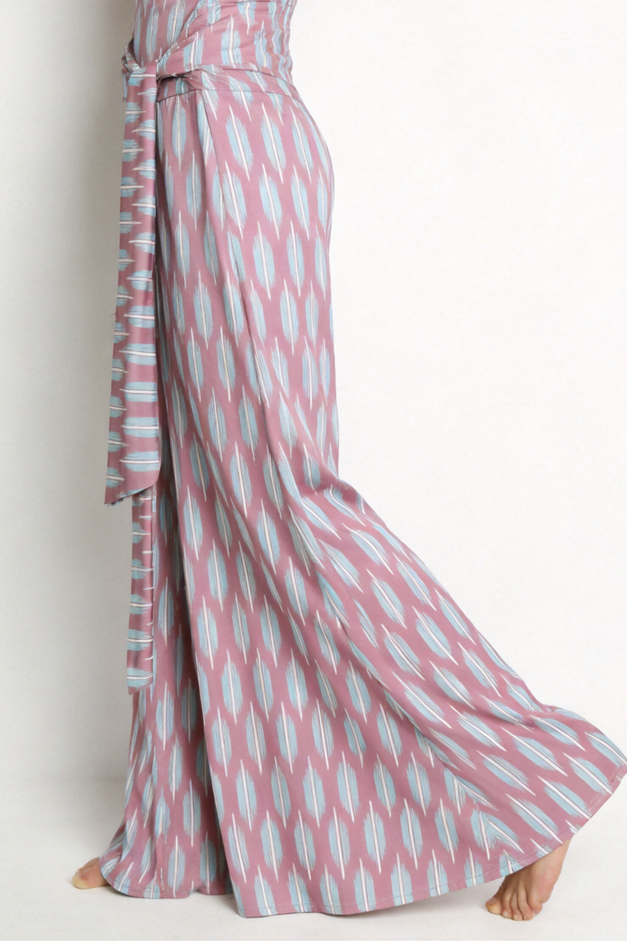 Pantalon flare imprimé violet