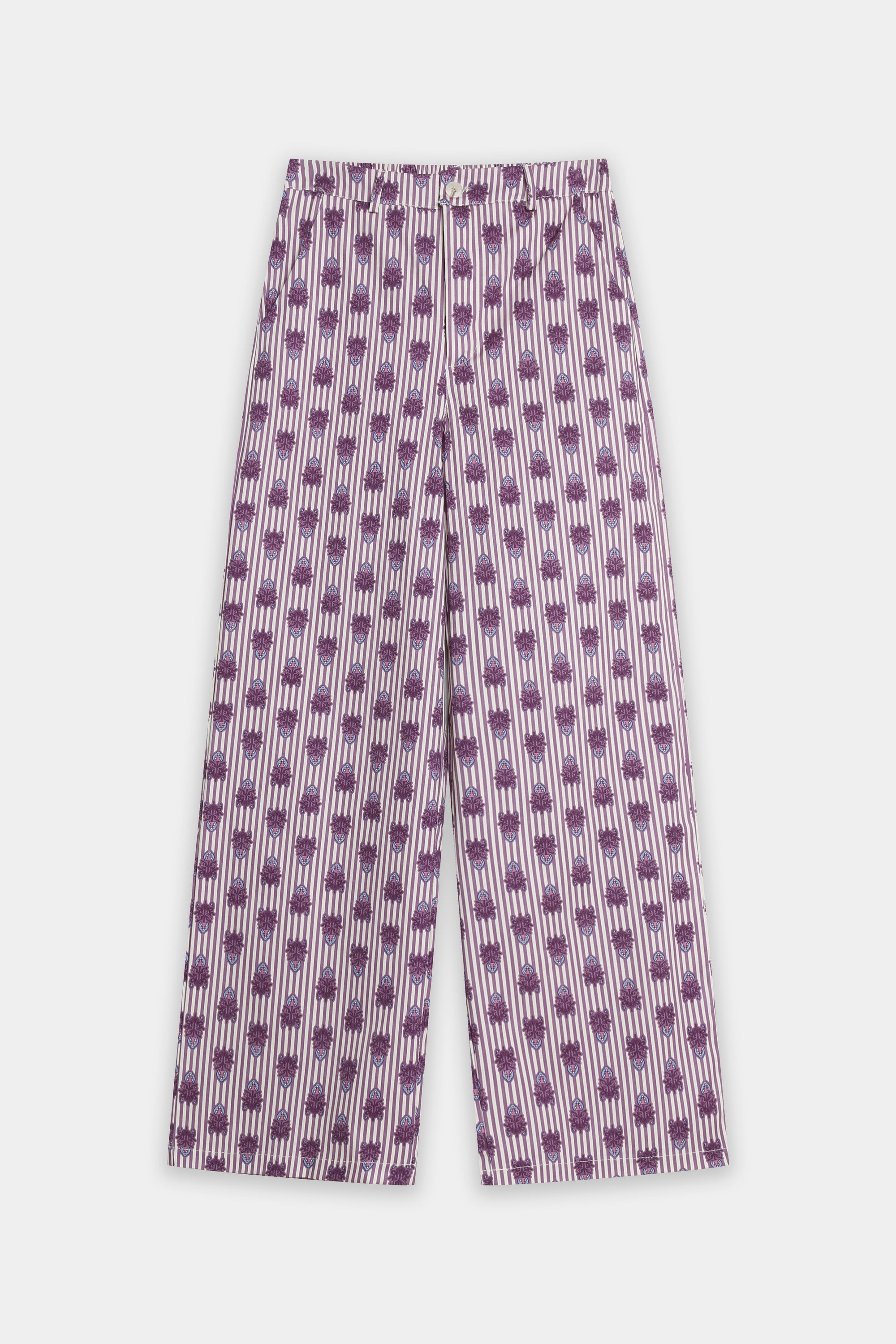 pantalon raye et fleuri dos elastique image 1