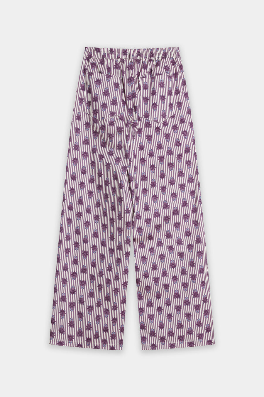 pantalon raye et fleuri dos elastique image 2