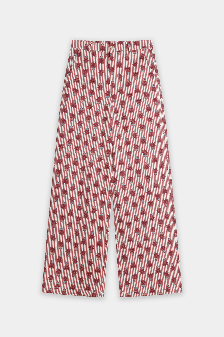 pantalon raye et fleuri dos elastique image 3