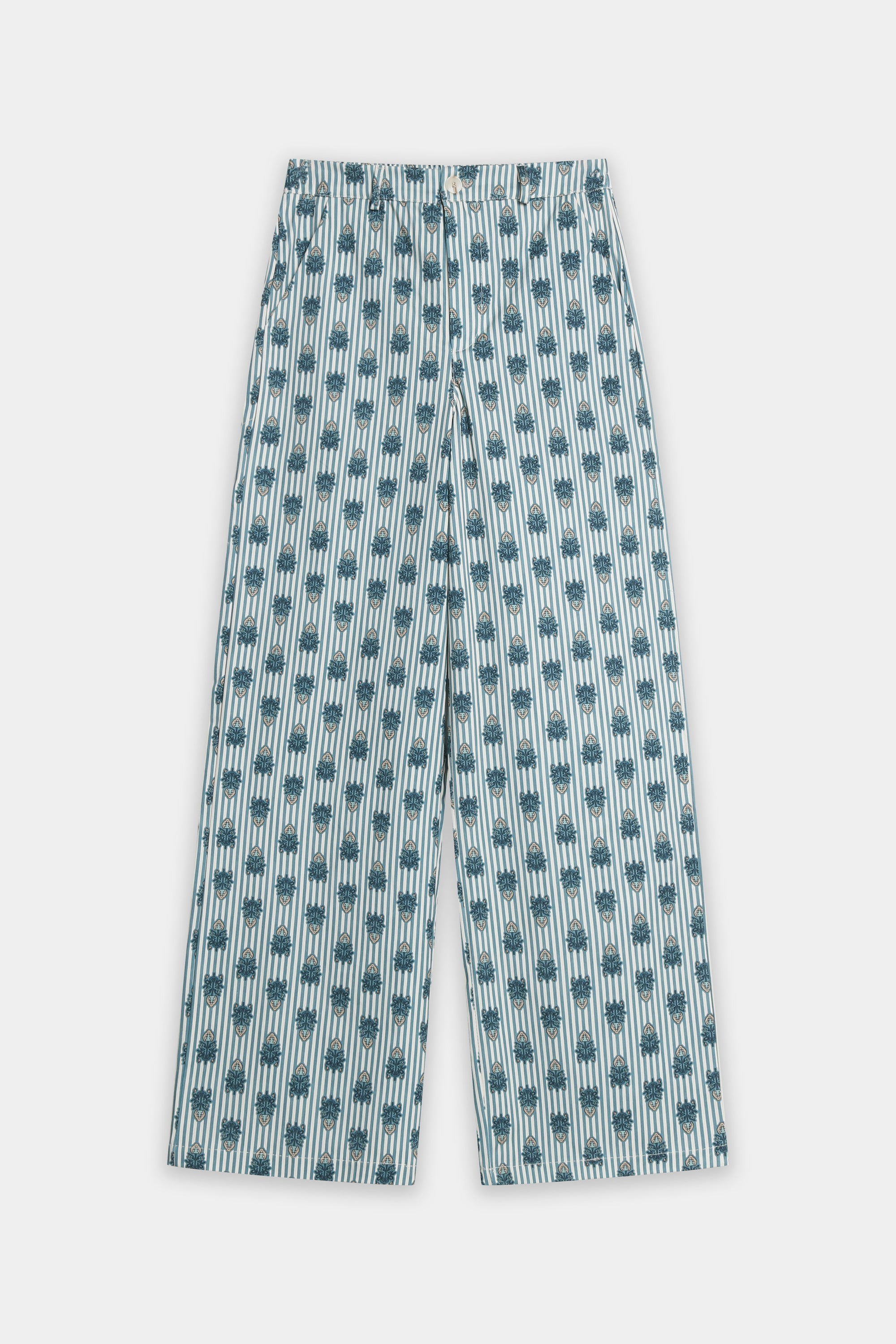 pantalon raye et fleuri dos elastique image 5