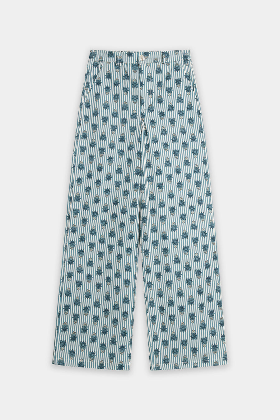 pantalon raye et fleuri dos elastique image 5