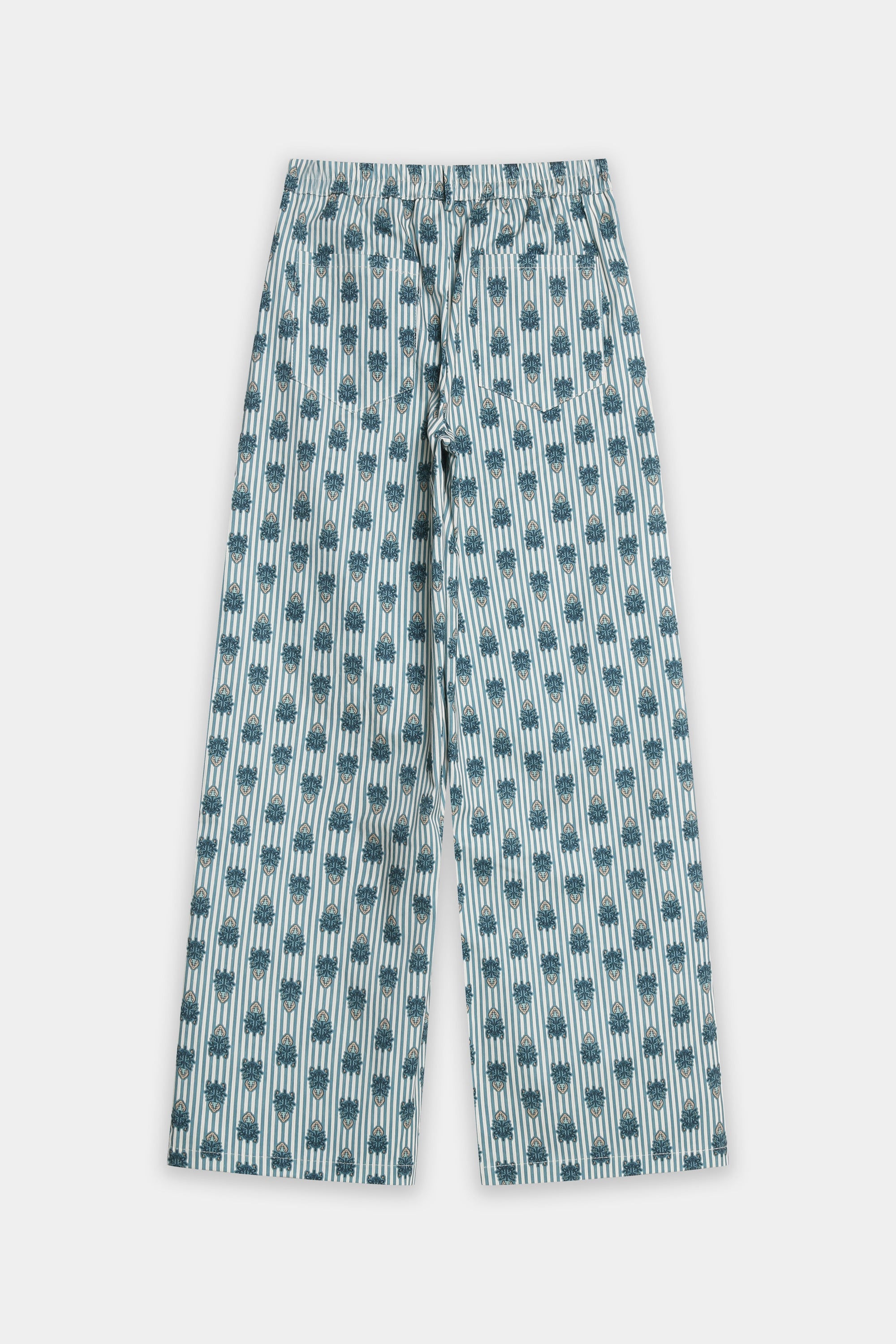 pantalon raye et fleuri dos elastique image 6