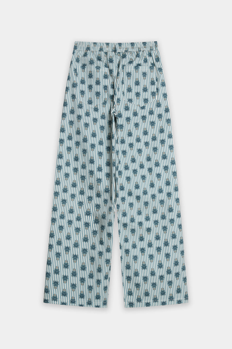 pantalon raye et fleuri dos elastique image 6