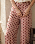 pantalon raye et fleuri dos elastique image 9