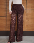 02. 02 pantalon palazzo en dentelle bordeaux taille haute image 4