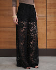 02. pantalon palazzo en dentelle noire taille haute image 4