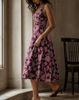 robe evasee fleurie en coton dos smocke image 10
