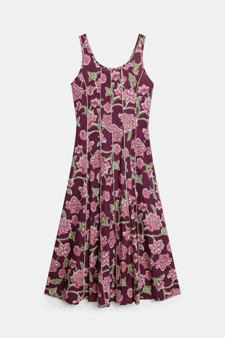 robe evasee fleurie en coton dos smocke image 3