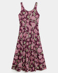 robe evasee fleurie en coton dos smocke image 3