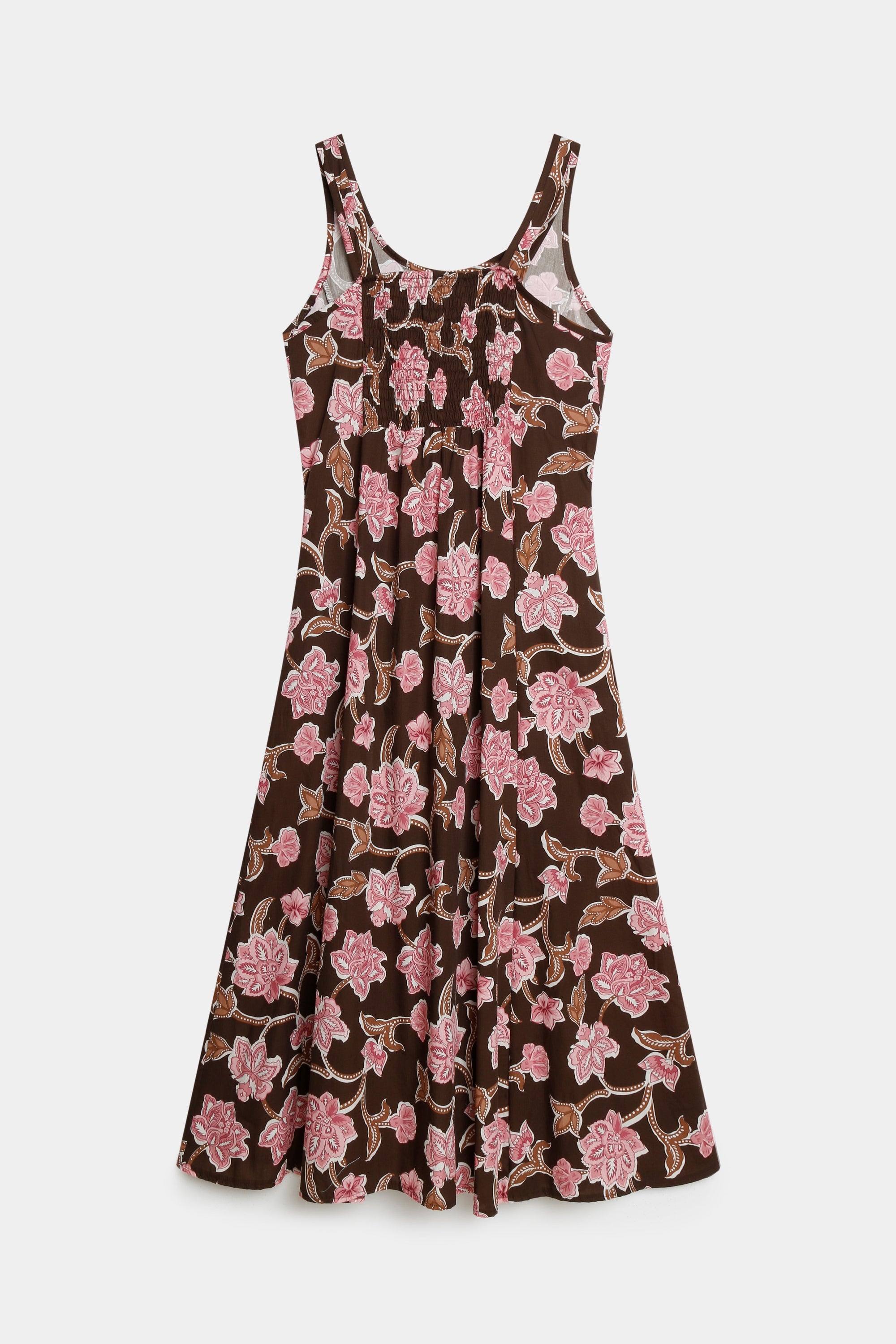 robe evasee fleurie en coton dos smocke image 7