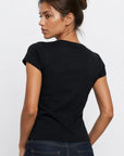 t shirt col rond noir dos
