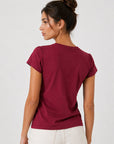 t shirt col rond bordeaux dos